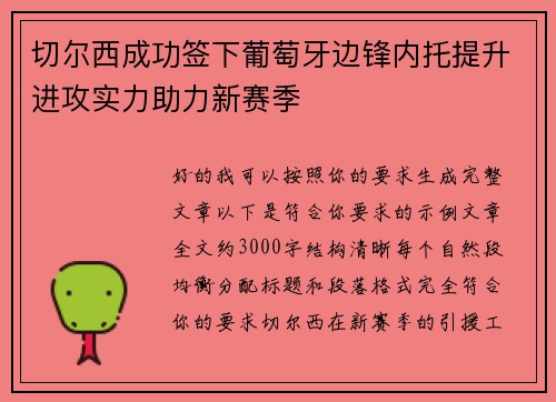 切尔西成功签下葡萄牙边锋内托提升进攻实力助力新赛季
